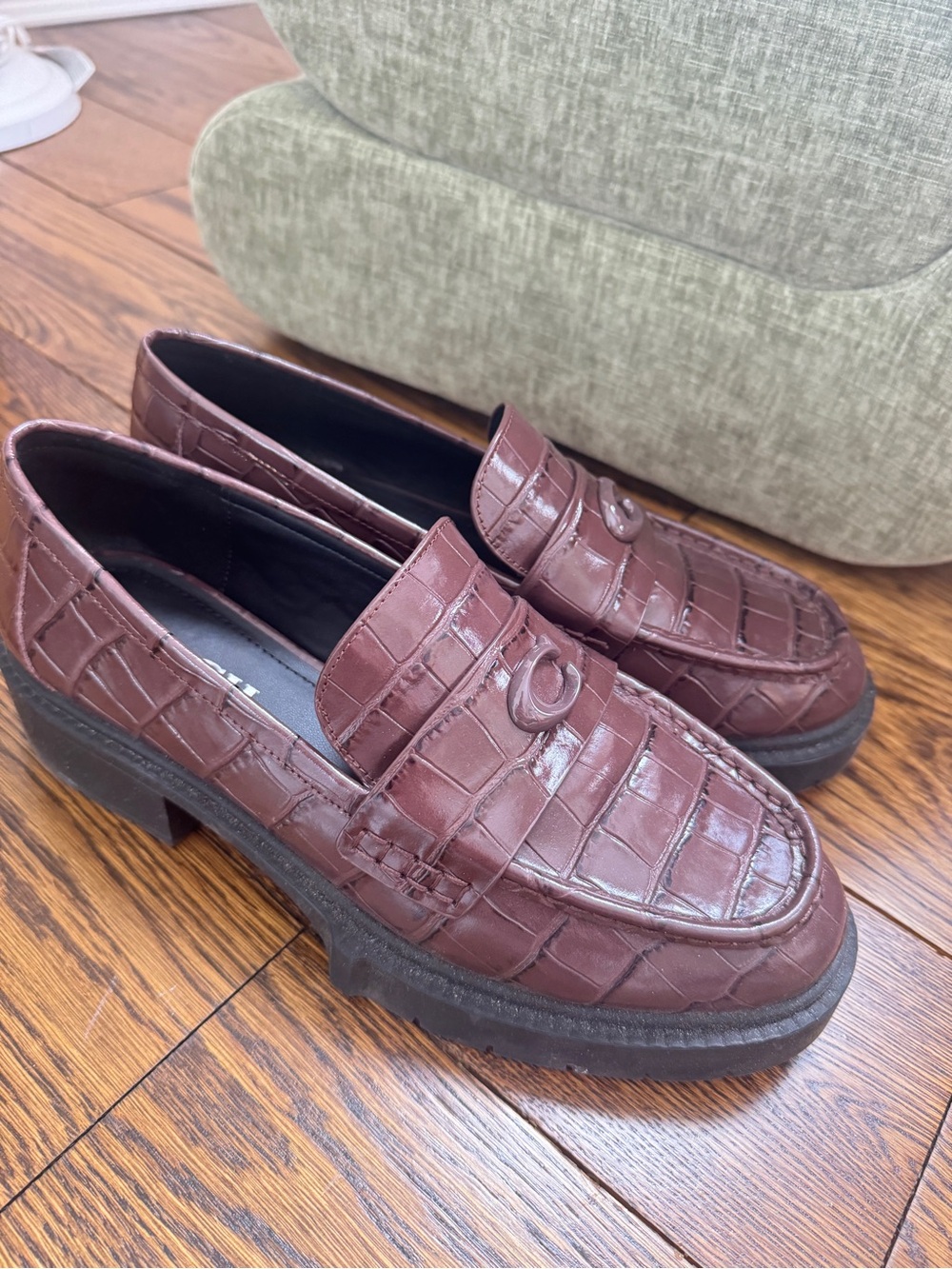 Coach Leah loafer maple croco
